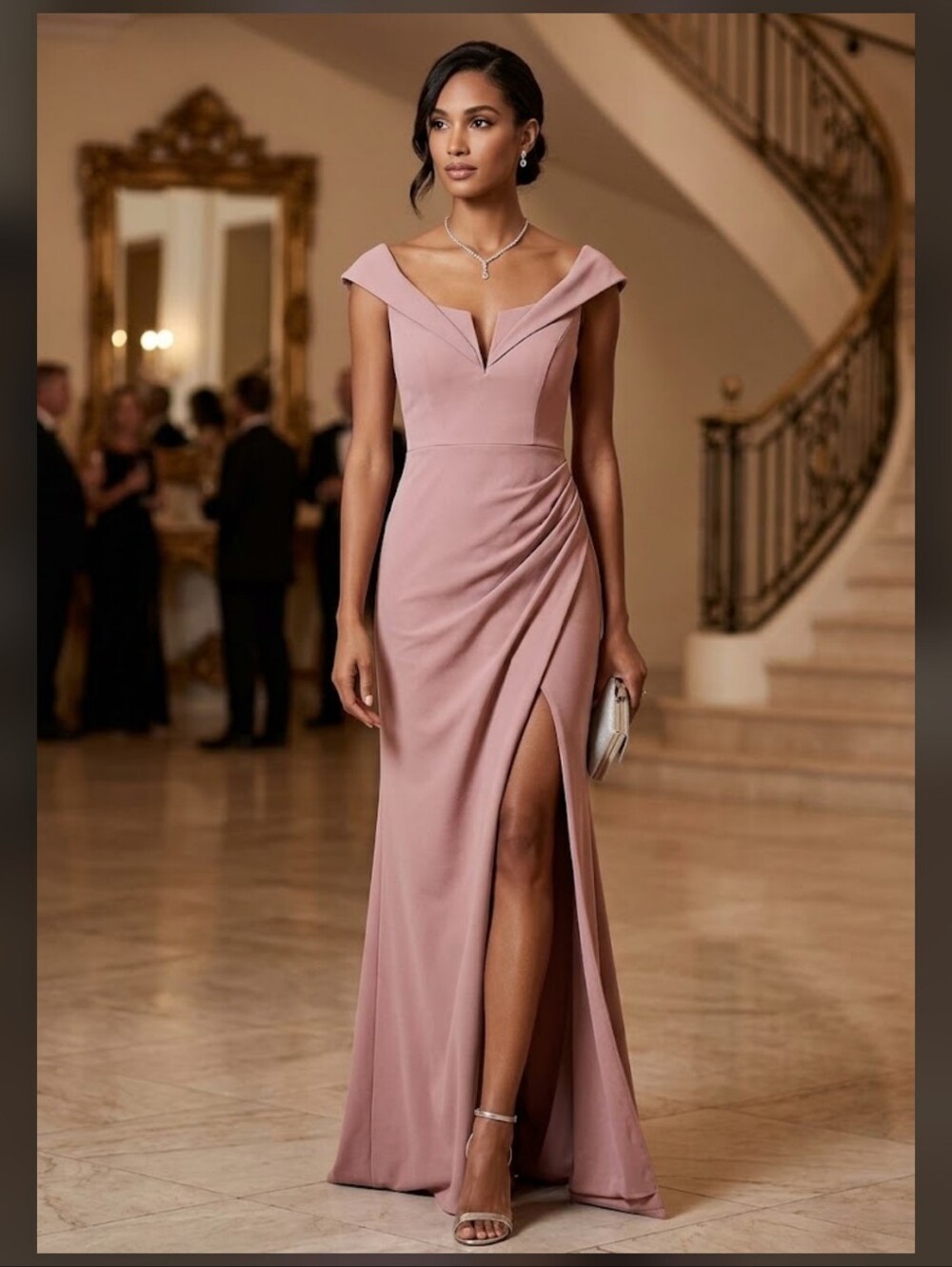NWT Windsor Maxi Dress XS Rose Pink Elegant Formal Event Old Hollywood